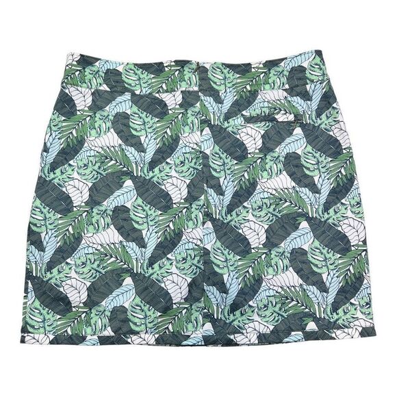 Fairway & Greene Skort Women's 12 Green Floral Leaves Polyester Skort Golf - Picture 2 of 7